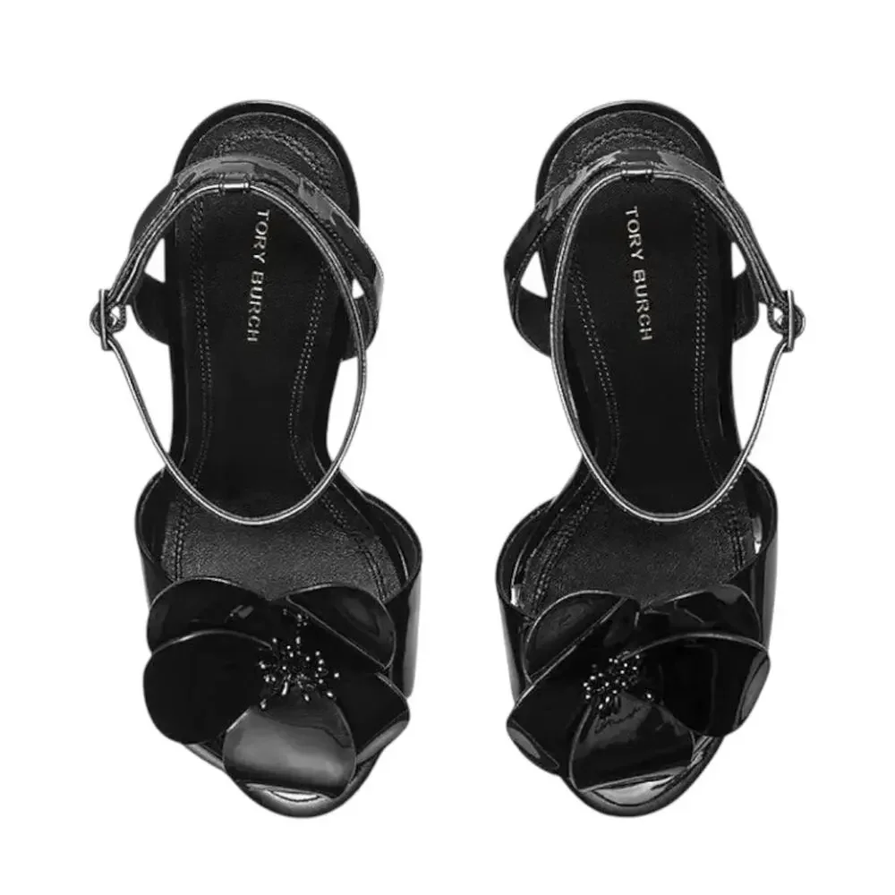 Elegant Black Heeled Sandals - Picture 2 of 10